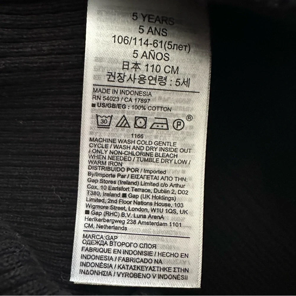 Baby Gap Black Ribbed Leggings Siz 5 Years